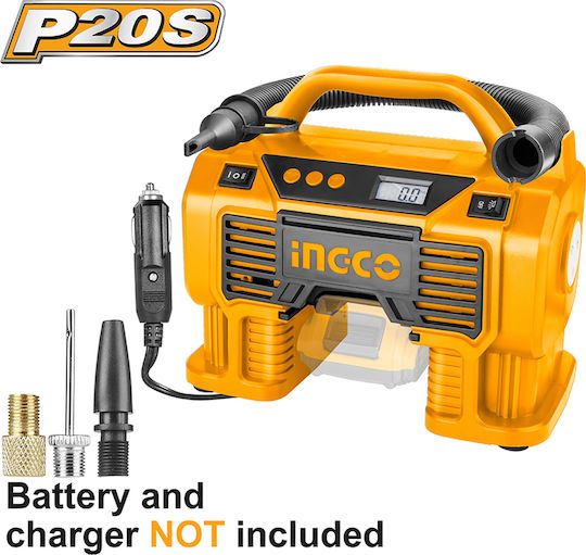 Ingco Car Tire Pump 160PSI with Cable 20V (Without Battery)