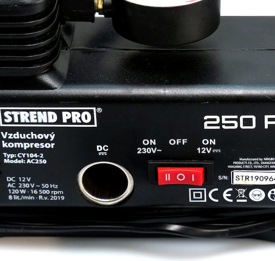Strend Pro Tire Pumpe 250PSI mit Kabel 12V