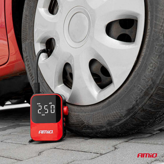 AMiO Τρόμπα Αυτοκινήτου 150PSI Επαναφορτιζόμενη με Μπαταρία 12V