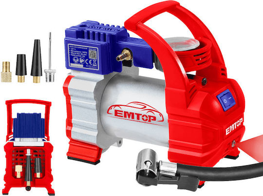 Emtop Car Tire Pump 140 PSI with Cigarette Lighter Cable 12V