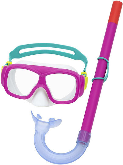 Bestway Tauchmaske Silikon mit Schnorchel Rosa