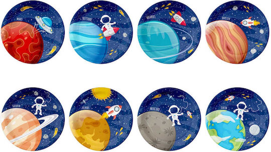 18.5 Inch Space Theme Plate for Party 8 Pieces