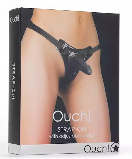 Shots Ouch Strap-On With Adjustable Straps Gurtzeug mit Dildo in Farbe Black