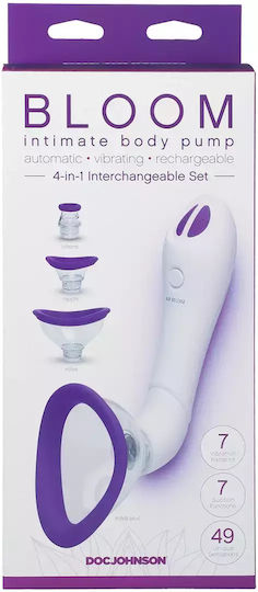 Doc Johnson Bloom Intimate Body Pump Aspirator Vaginal și pentru Clitoris cu Vibrație Mov/Alb