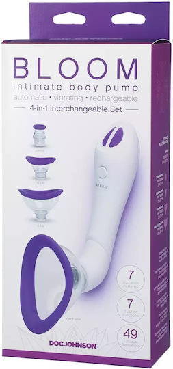 Doc Johnson Bloom Intimate Body Pump Aspirator Vaginal și pentru Clitoris cu Vibrație Mov/Alb