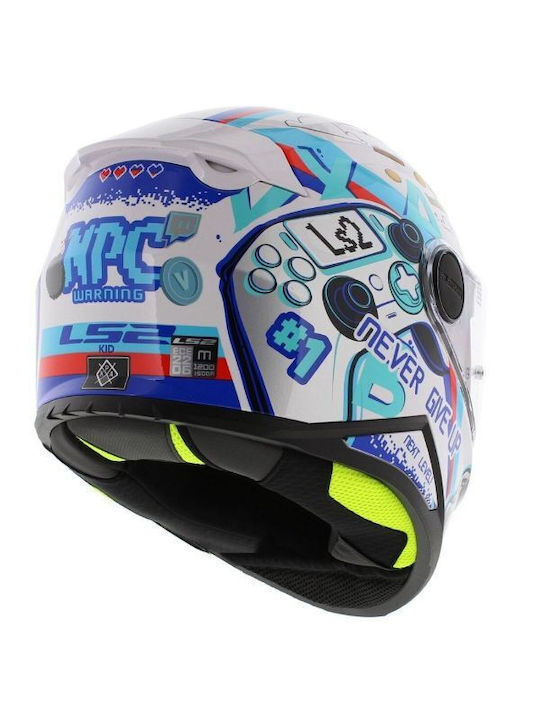 LS2 FF812 Kid Next Level Gloss White Παιδικό Κράνος Μηχανής Full Face ECE 22.06 1250gr