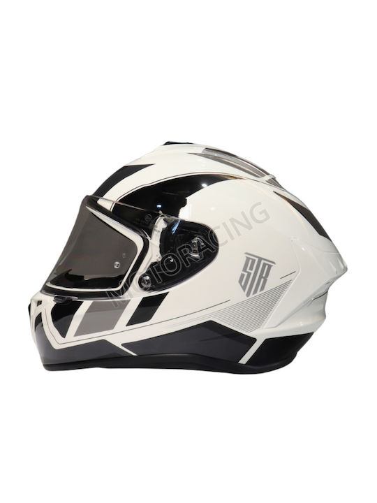 STR Wind Black/White Κράνος Μηχανής Full Face ECE 22.06
