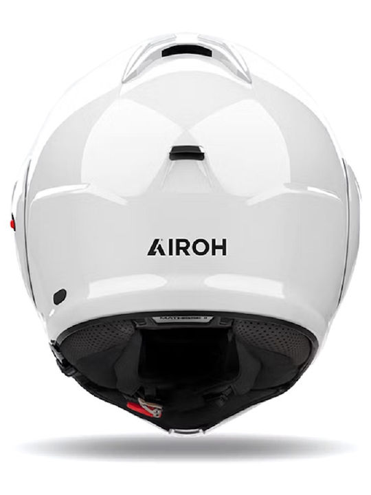 Airoh Mathisse II White Gloss Motorcycle Helmet Flip-Up ECE 22.06 1680gr with Pinlock and Sun Visor