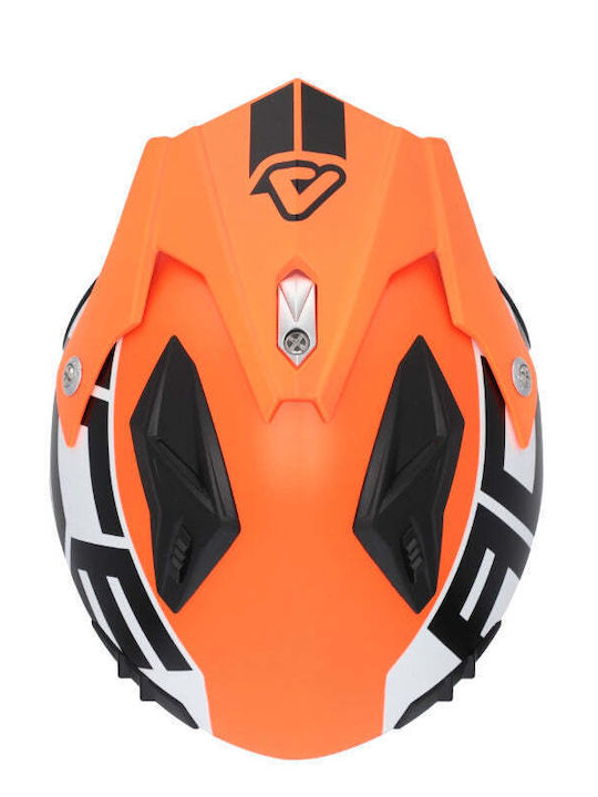 Acerbis Aria Orange Fluo/Black Motorcycle Helmet Jet ECE 22.06 1200gr with Sunvisor