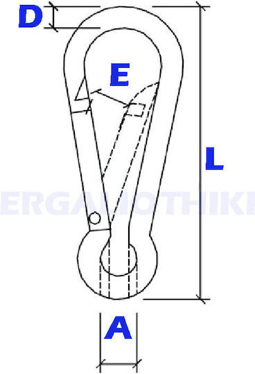 Inox A4 M8249 12mm Γάντζος Σκάφους 12mm