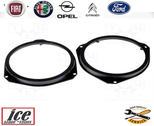 Speaker Ring Car Front and Back 165mm Citroen Jumper Ford Ka 2pcs