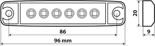 Lampa Truck Volume Lights 20pcs 12 / 24V - Red L9702.4