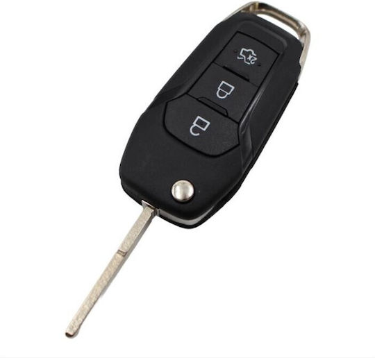 Foldable Car Key Shell with Blade with 3 Buttons for Ford