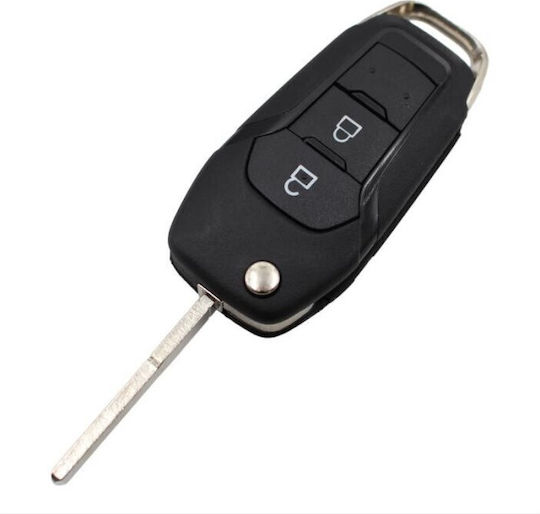 Foldable Car Key Shell with Blade with 2 Buttons for Ford