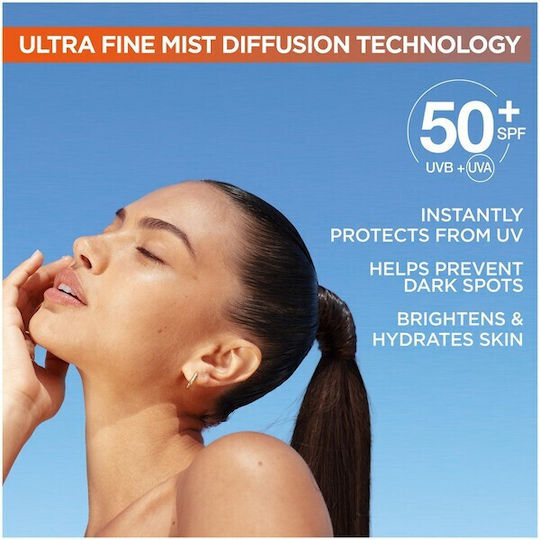 Garnier Vitamin C Brightening Over Make-Up Αντηλιακό Mist Προσώπου SPF50+ 75ml
