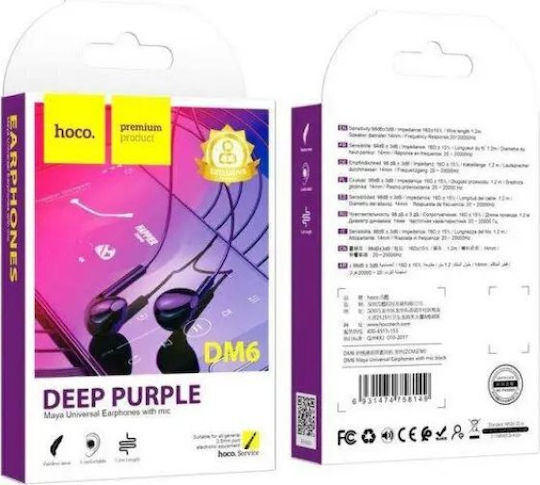 Hoco DM6 Maya In-ear Handsfree Ακουστικά με Βύσμα 3.5mm Μαύρο