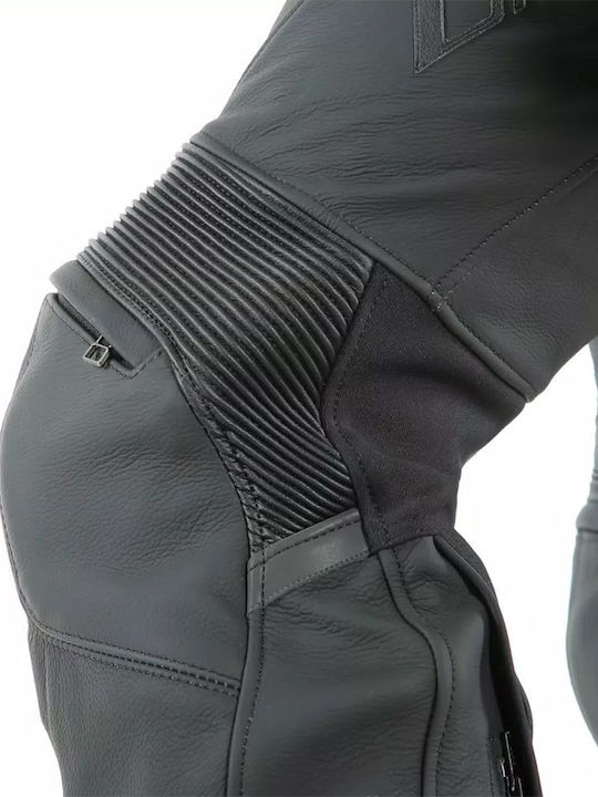 Dainese Pony 3 Men's Summer Leather Motorcycle Pants Black