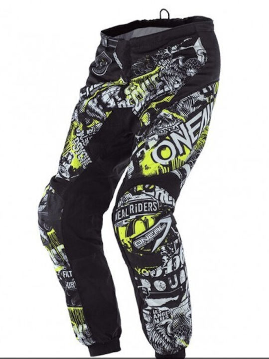 O'Neal Element Junior Attack Copii Pantaloni Motocross Black/Neon Yellow
