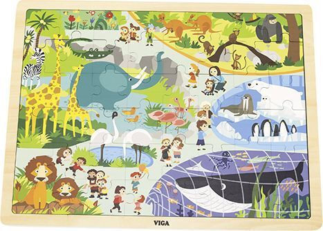 Viga Viga 44587 48-Piece Base Puzzle Learning About the Zoo