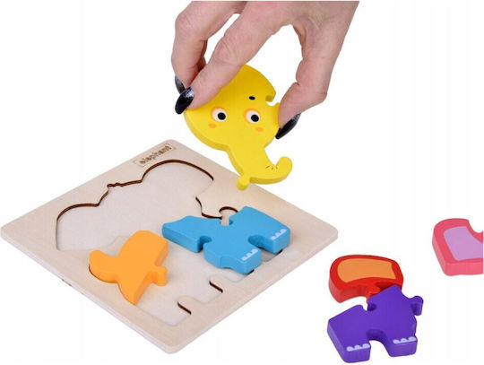 Puzzle educativ din lemn cu elefant pentru copii Za5372