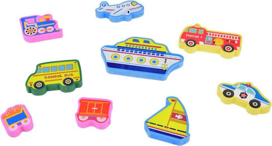 Jokomisiada Wooden Vehicle Transport Puzzle 9 Pieces Match Shapes Za5257