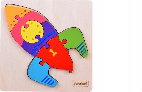 Puzzle educativ din lemn cu rachetă pentru copii Za5370