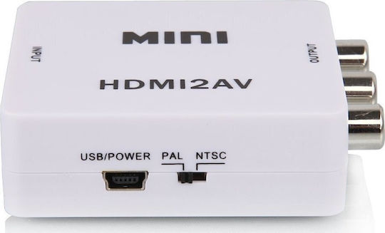 Acp Hdmi2av Μετατροπέας Hdmi Female Rca Female Λευκό