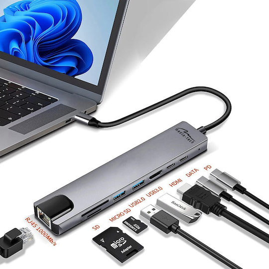 TP-LINK UH7020C USB-C Docking Station με HDMI 4K PD Γκρι