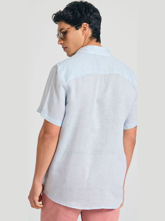 Short-sleeved Linen Shirt Ecru