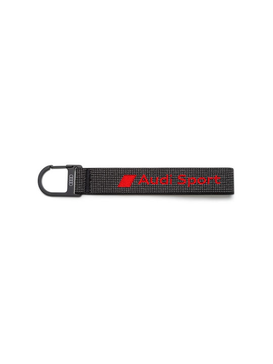 Original Audi Sport Keychain Lanyard Loop Black Red Diamond Logo 3182400400