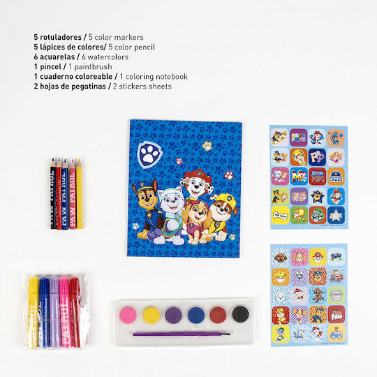 Cerda Paw Patrol Colouring Set 23x22cm 20 Pieces