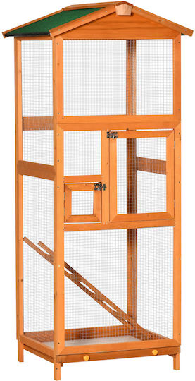 HomCom Дървена Клетка За Птици 68x63x165 См 68x63x165см