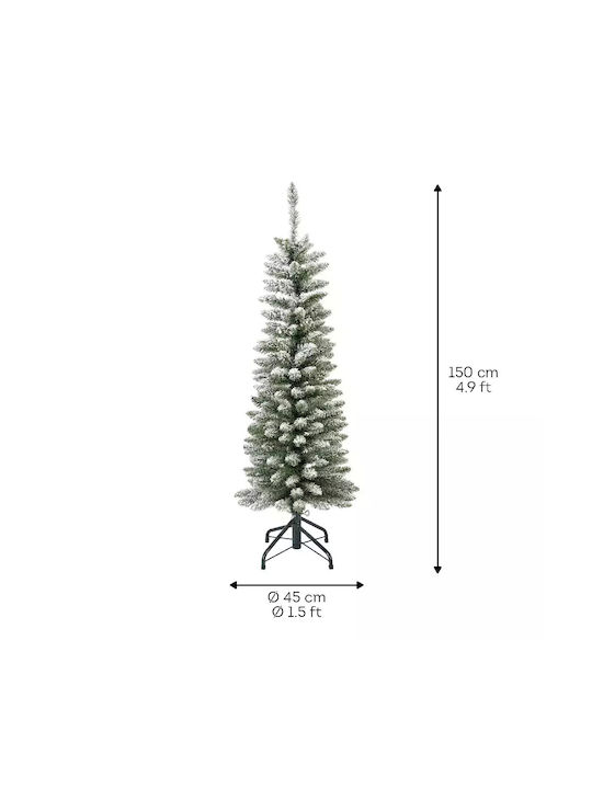 Slim Snowy Christmas Tree 150cm