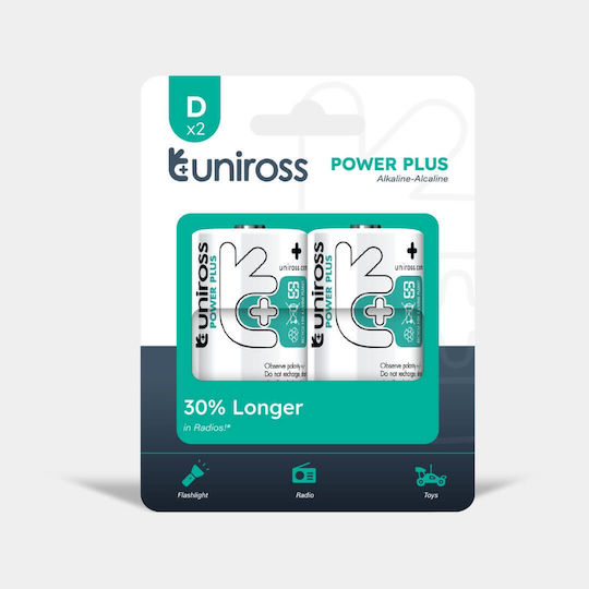 Uniross Power Plus Alkaline Batterien D 1.5V 2Stück