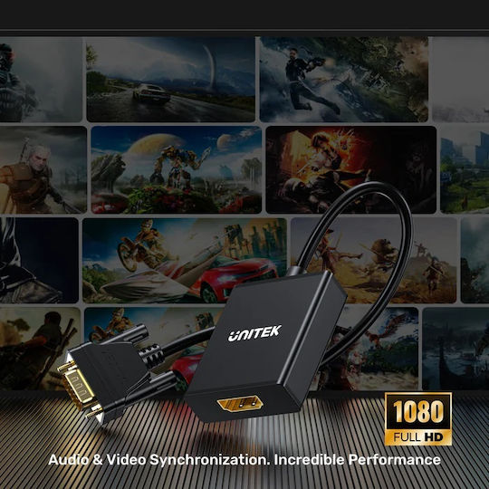 Unitek VGA Male To HDMI Female Converter 1 Piece V1112ABK