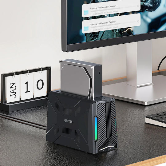 Unitek USB-C NVME PCIe SATA HDD 10Gbps RGB Docking Station S1234B