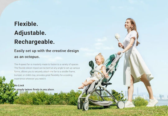 Jisulife Octopus Вентилатор Life1 Бебешки Бял