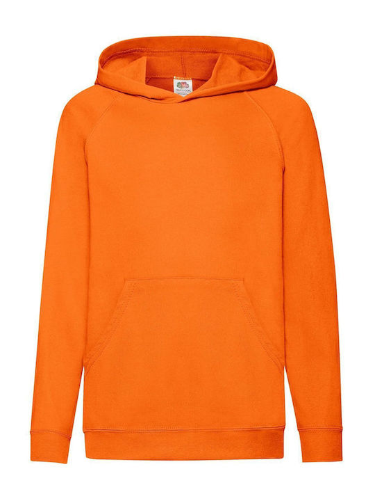 Fruit of the Loom Παιδικό Φούτερ με Κουκούλα και Τσέπες Orange
