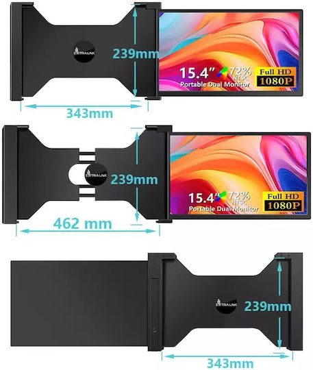 Extralink Smart Life S3 1-Bildschirm 15,4" Full HD IPS Monitor Laptops 15,6" bis 18,5"
