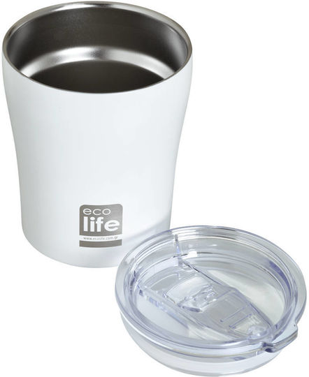 Ecolife Ποτήρι Θερμός Ανοξείδωτο / Αλουμίνιο BPA Free 300ml ΑΣΠΡΟ