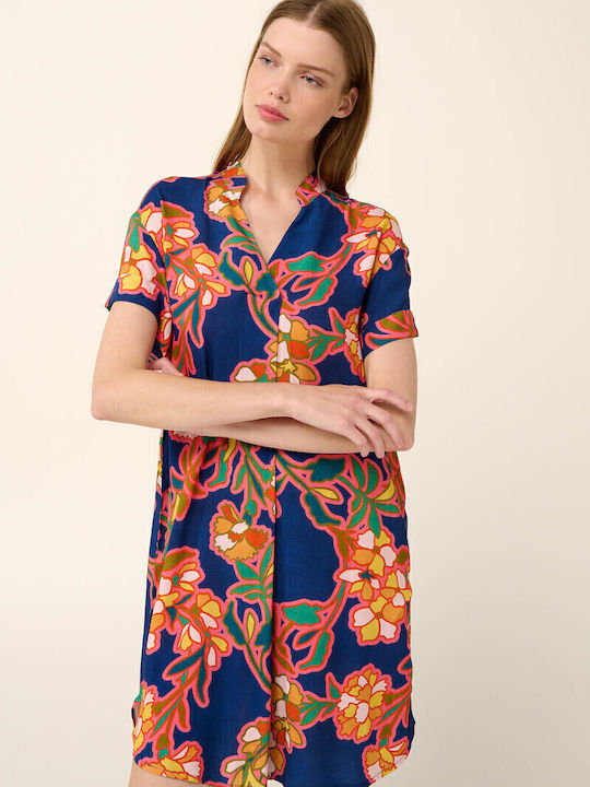 Summer Mini Wrap Dress Blue Lapis