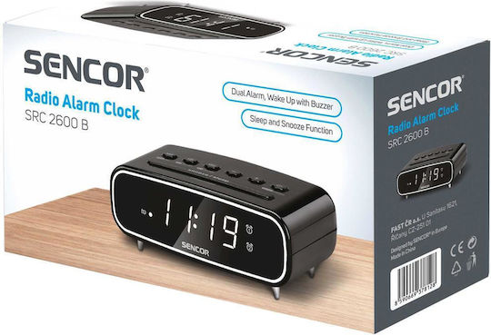 Sencor Tisch-Digitaluhr mit Wecker & Radio Weiß SRC 2600 B Sencor Tisch-Digitaluhr mit Wecker & Radio Weiß SRC 2600 B