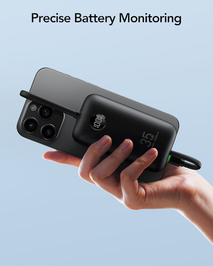 Veger W1188 Power Bank 10000mAh 35W με Θύρα USB-A και Θύρα USB-C Power Delivery / Quick Charge 3.0 Μαύρο