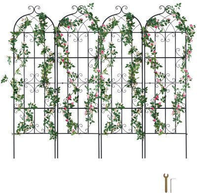 Vevor Set of 4 Metal Climbing Plant Supports 71x20 In Rust Resistant Hpjhx4jth71wyjpt6v0