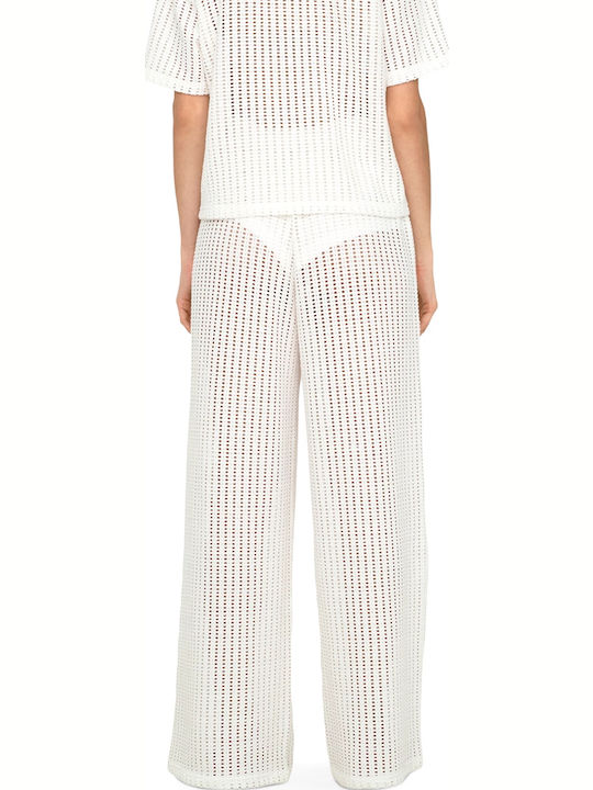 Only Damen Stoff Hose Straight Ecru