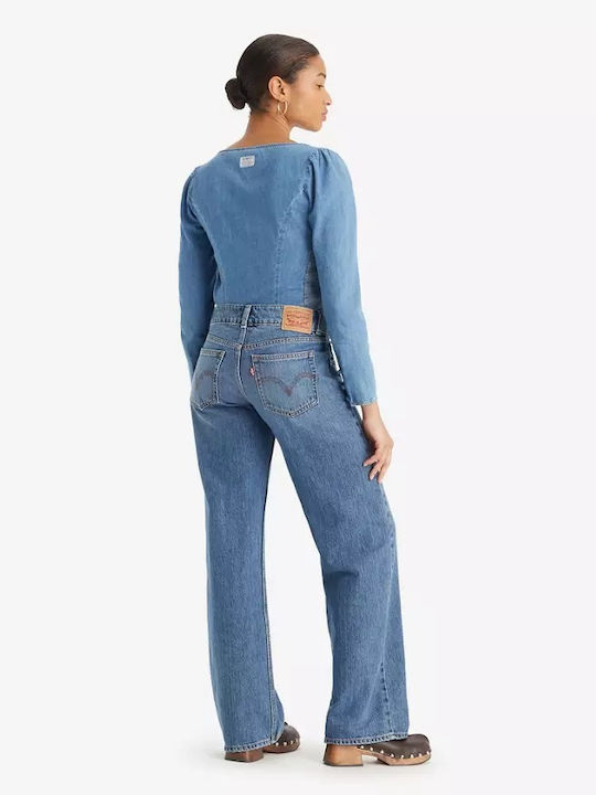 Women's Jean Trousers in Loose Fit Dark Indigo