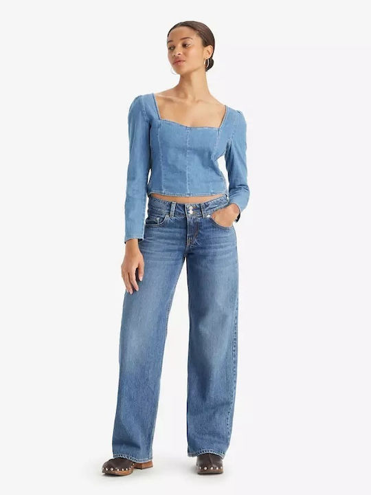 Women's Jean Trousers in Loose Fit Dark Indigo