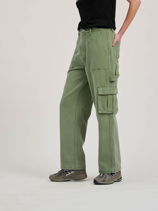 Γυναικείο Υφασμάτινο Cargo Παντελόνι Pale Sage Wash