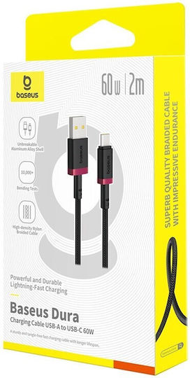 Baseus USB 2.0 Kabel USB Typ-C männlich - USB-A 60W PD Schwarz 2m P10377802U01-03