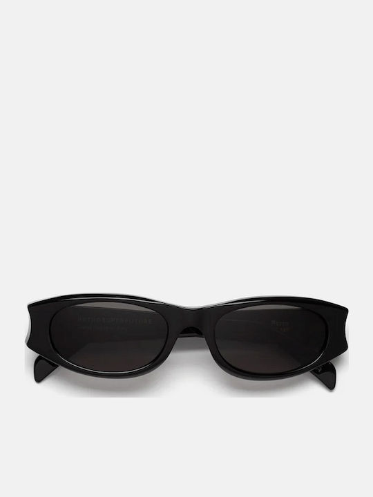 Retrosuperfuture Damen Sonnenbrille mit Schwarz Kunststoff Gestell und Schwarz Linse Razzo-W08